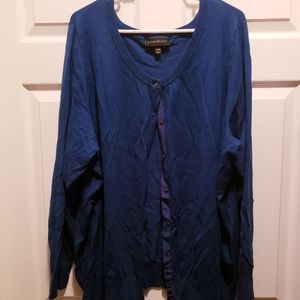 Lane Bryant button-front cardigan, sapphire blue, size 26/28